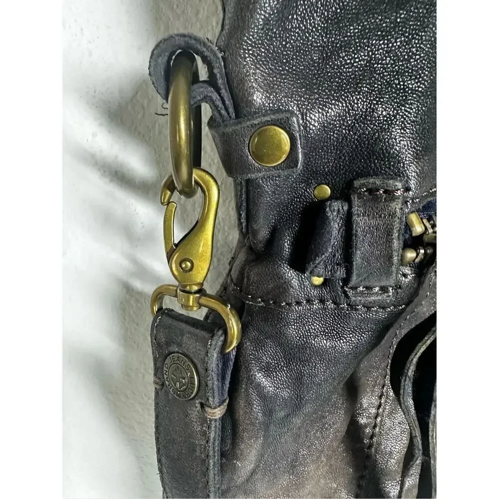 Lucky Brand Black Italian Lamb Leather Shoulder Crossbody Bag